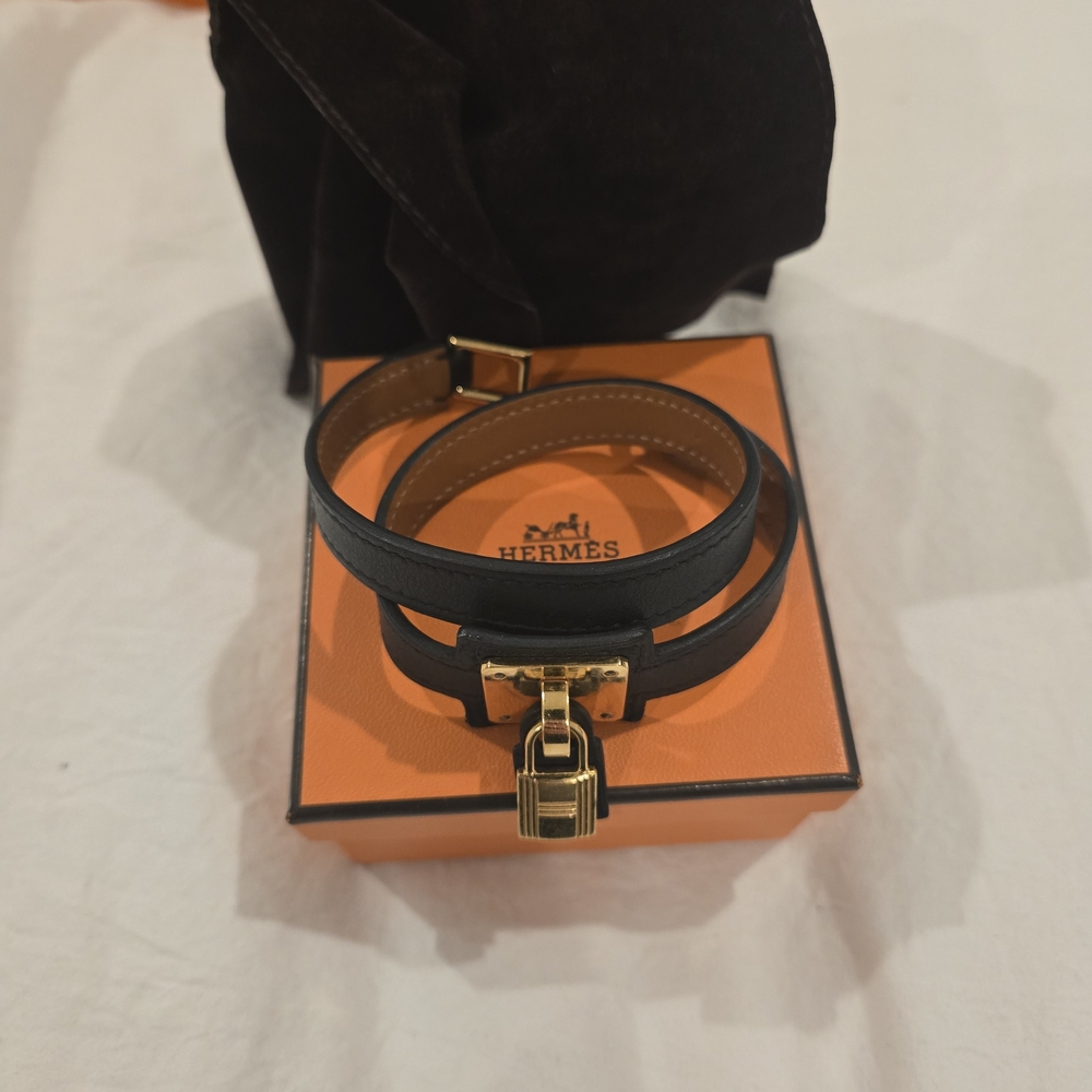Hermes Black and Gold Bracelet